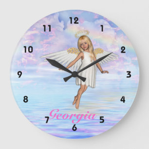 Persoonlijke Angel Sky-wandklok - Genummerd Grote Klok