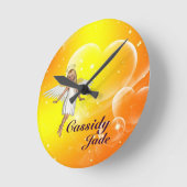 Persoonlijke Angel Wall klok - geel hart (Hoek)