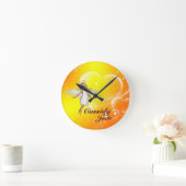 Persoonlijke Angel Wall klok - geel hart (Huis)