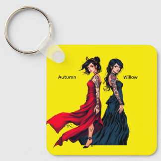 Persoonlijke Anime Getatoeëerde Meisjes Vierkante  Sleutelhanger