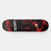 Persoonlijke Anime Zwarte Rode Samurai Skateboard (Horizontaal)