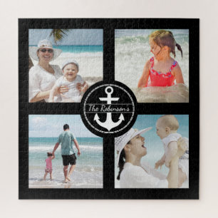 Persoonlijke Anker Fotocollage Zwart Legpuzzel
