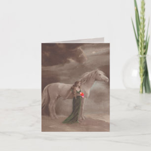 Persoonlijke Antiek vrouw & Paard Fantasy Note Kaa Kaart