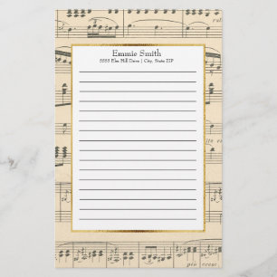 Persoonlijke Antieke Bladmuziek Briefpapier