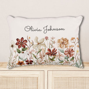 Persoonlijke Aquarel Vintage Wilde Bloem Florale Accent Kussen