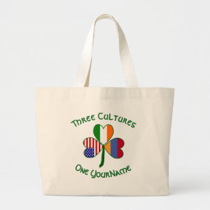 Persoonlijke Armenië Ierland USA Shamrock  Grote Tote Bag
