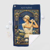 Persoonlijke Art Deco Golfhanddoek (Insitu)