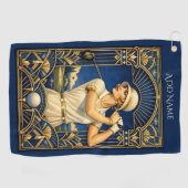 Persoonlijke Art Deco Golfhanddoek (Horizontaal)