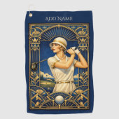 Persoonlijke Art Deco Golfhanddoek (Voorkant)