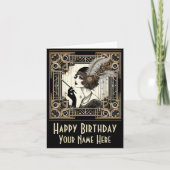 Persoonlijke Art Deco Twintiger Flapper No 3 Kaart (Voorkant)