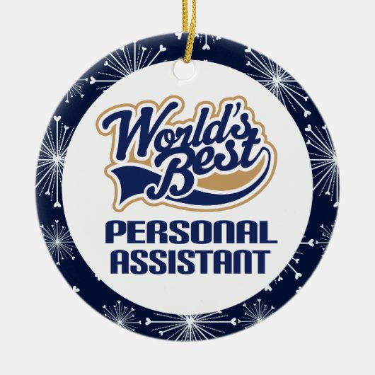 Persoonlijke assistent-kerstcadeau keramisch ornament (Voorkant)