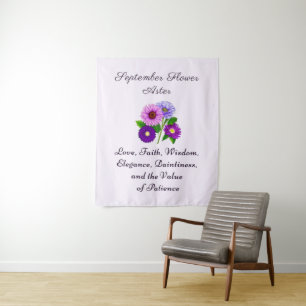 Persoonlijke Aster Geboortemaandbloem September Wandkleed