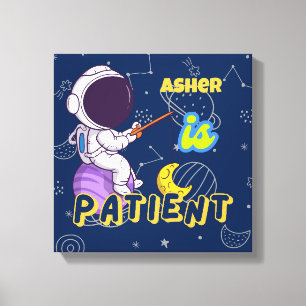 Persoonlijke Astronaut Affirmatie Deco Geduldig Canvas Afdruk