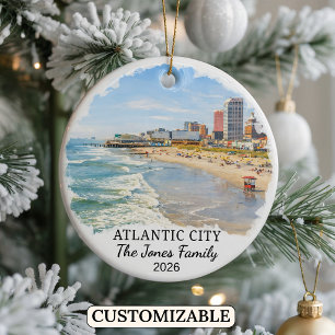 Persoonlijke Atlantic City versiering, New Jersey Keramisch Ornament