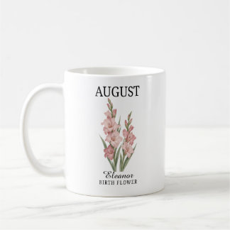 Persoonlijke augustus geboortebloem Gladiolus Koffiemok
