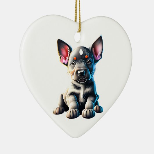 Persoonlijke Australische Cattle Dog Puppy Keramisch Ornament (Rechts)