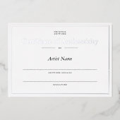 Persoonlijke authenticiteit van het Silver-oliecer Folie Uitnodiging (Voorkant)