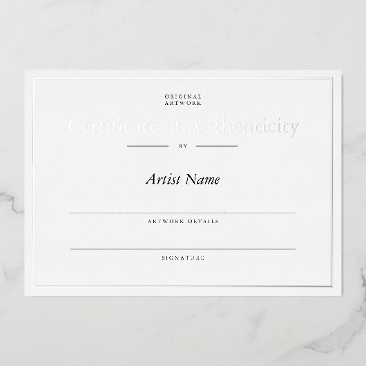 Persoonlijke authenticiteit van het Silver-oliecer Folie Uitnodiging (Voorkant)