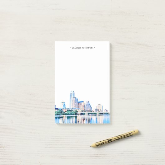 Persoonlijke autin Texas Skyline Post-it Notes (Op bureau)
