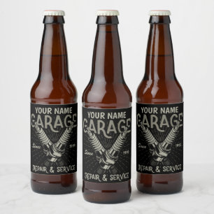 Persoonlijke Auto Mechanic Garage Retro Ontsteking Bier Etiket