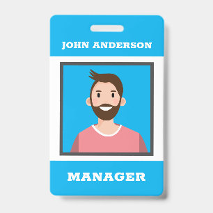Persoonlijke Avatar naamkaart met bewerkbare kleur Badge