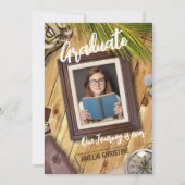 Persoonlijke avonturierthema Uitnodiging Afstudere (Voorkant)