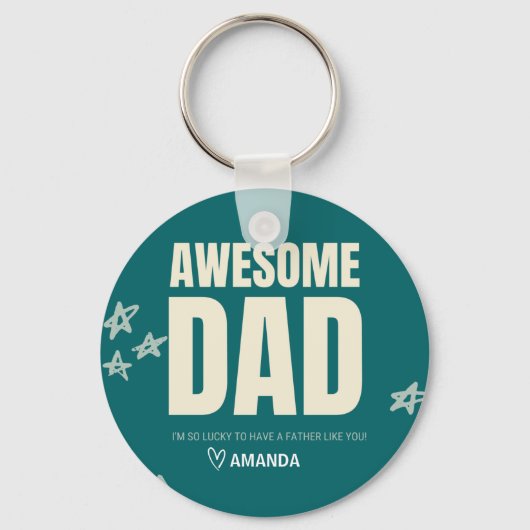 Persoonlijke Awesome Dad Vaderdag sleutelhanger  (Voorkant)