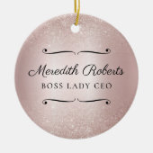 Persoonlijke baas CEO Blush Metallic Keepslag Keramisch Ornament (Voorkant)