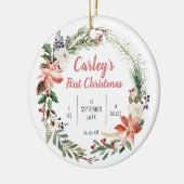 Persoonlijke Baby Eerste Kerstmis Keramisch Ornament (Links)