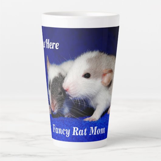 Persoonlijke Baby Fancy Pet Rat Pups Latte Mok (Voorkant)