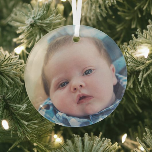 Persoonlijke Baby foto Glas Ornament (Insitu)