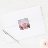 Persoonlijke Baby foto Vierkante Sticker (Envelop)