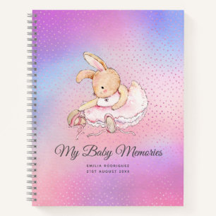 Persoonlijke BABY HERINNERINGEN - Konijn Ballerina Notitieboek