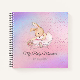 Persoonlijke BABY HERINNERINGEN - Konijn Ballerina Notitieboek