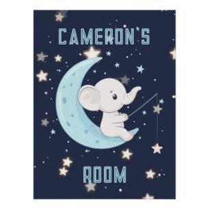 Persoonlijke Baby Olifant Vissen 4 Sterren Poster  Perfect Poster