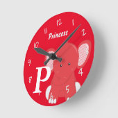 Persoonlijke baby rode ronde klok (Hoek)