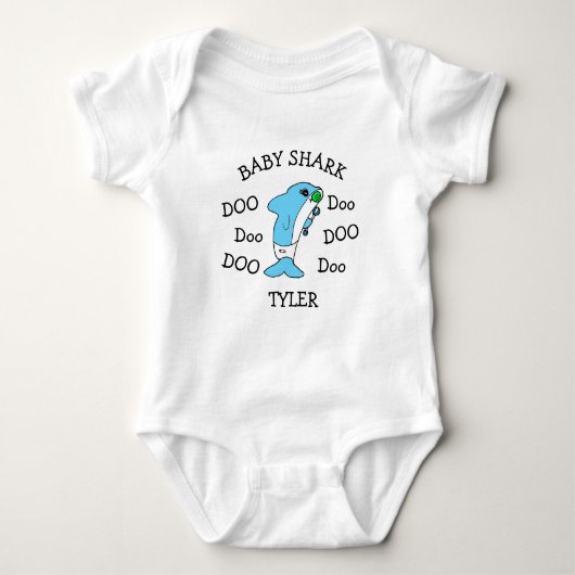 Persoonlijke Baby Shark Baby's Romper (Voorkant)