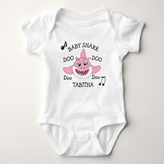 Persoonlijke Baby Shark Baby's Romper (Voorkant)