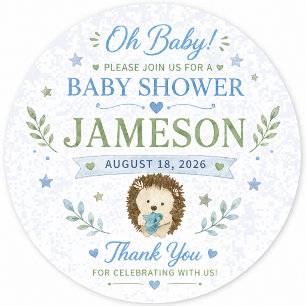 Persoonlijke baby shower-stickers ronde sticker