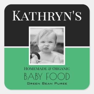 Persoonlijke Baby Square Foto met Pic Green Label