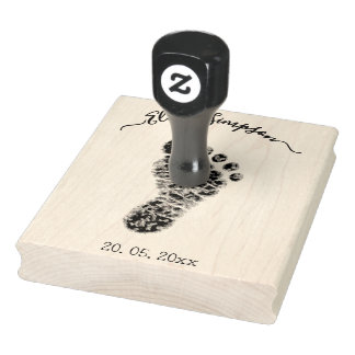 Persoonlijke baby voetafdruk stempel, pasgeborene rubberstempel