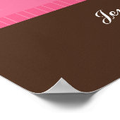 Persoonlijke Baby-wandkunst - Stork/Roze & Brown Poster (Hoek)