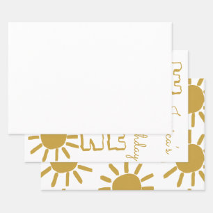Persoonlijke baby zon blij schattig voor 1 verjaar inpakpapier vel