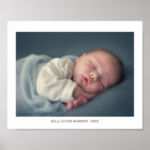 Persoonlijke babyfoto- en naamafdruk poster