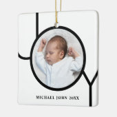 Persoonlijke babyfoto Kerstmis Keramisch Ornament (Links)