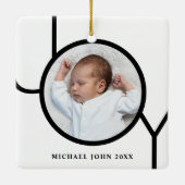 Persoonlijke babyfoto Kerstmis Keramisch Ornament (Achterkant)