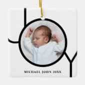 Persoonlijke babyfoto Kerstmis Keramisch Ornament (Voorkant)