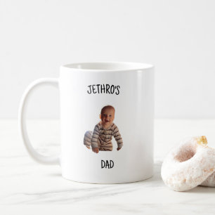 Persoonlijke babyfoto met naam papa en mama zijkan koffiemok