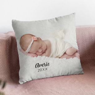 Persoonlijke babyfoto portret 2-zijdig kussen
