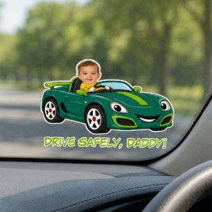 Persoonlijke babyfoto Rij veilig papa cartoon Sticker